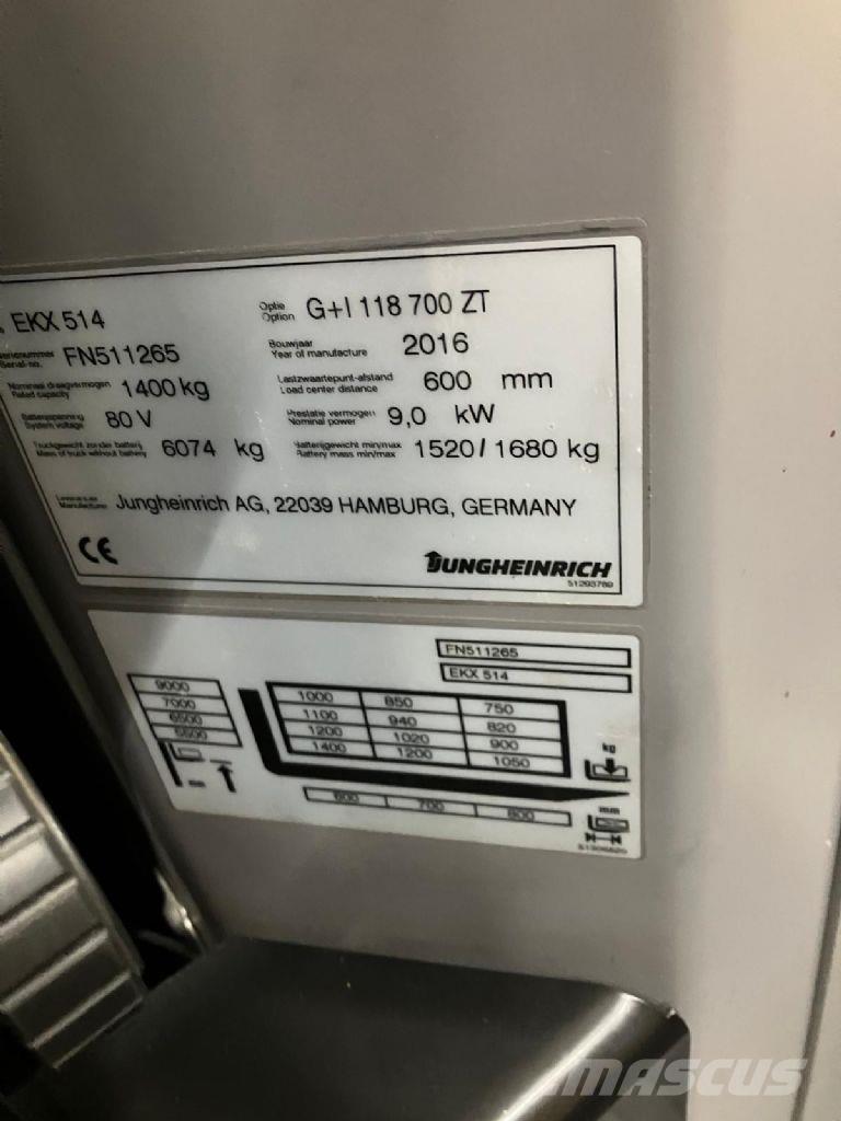 Jungheinrich EKX 514 Orderpicker voor hoog niveau