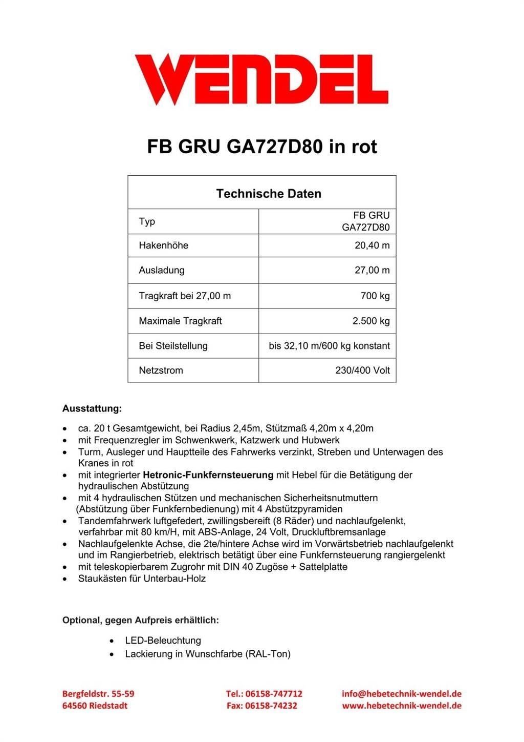 FB GRU GA727D80 Torenkranen