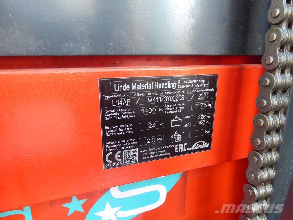 Linde L14 AP Meeloop stapelaar