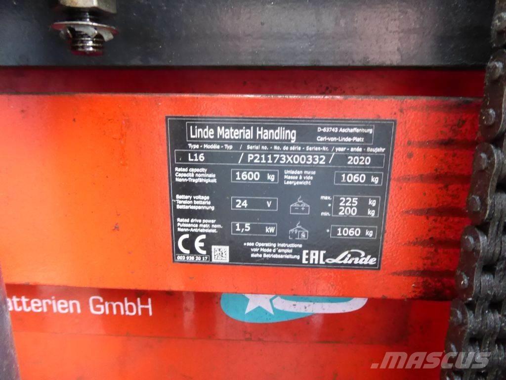 Linde L16 Meeloop stapelaar