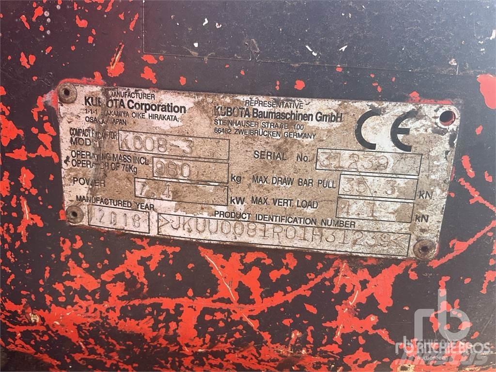 Kubota K008-3 Minigraafmachines < 7t