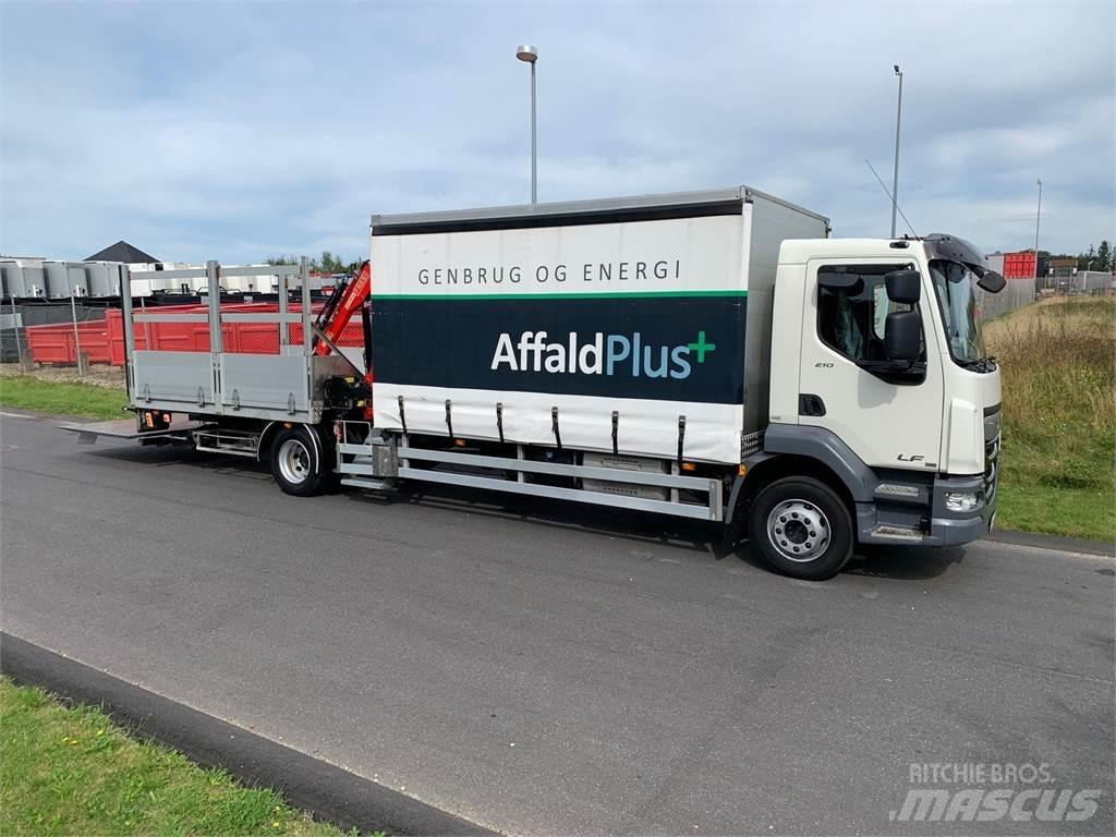 DAF LF210 4x2 FA Vlakke laadvloer met kraan