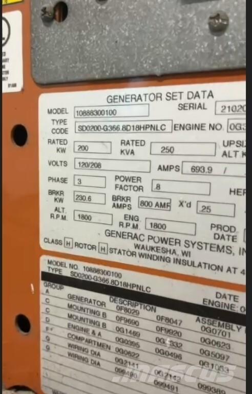 Generac SD200 Diesel generatoren