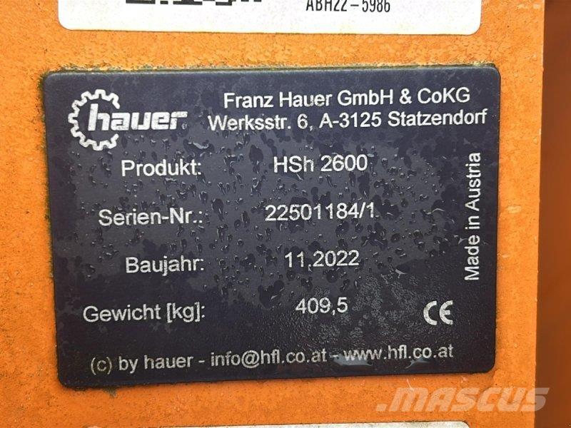 Hauer HSh 2600 Sneeuwschuivers en -ploegen