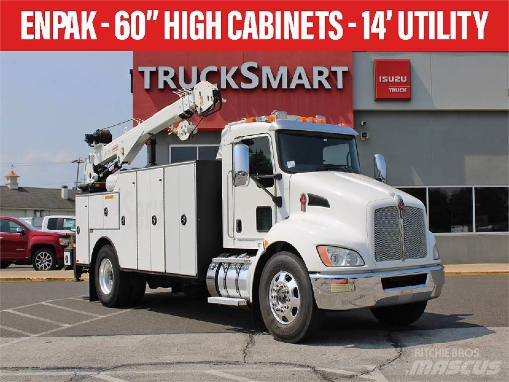Kenworth T370 Vlakke laadvloer met kraan