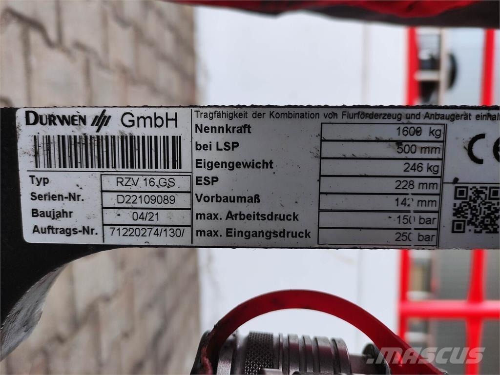 Durwen RZV 16 GS Laden en Lossen - overige