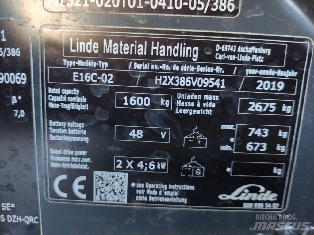 Linde E16C-02-386 EVO Elektrische heftrucks