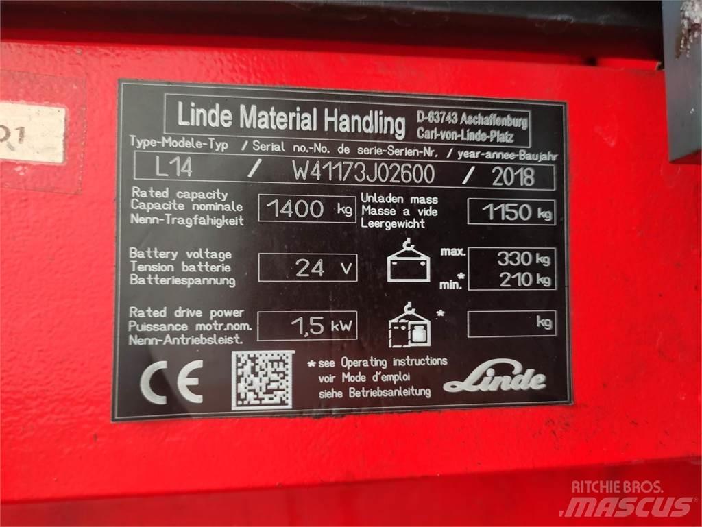 Linde L14-1173 Meeloop stapelaar