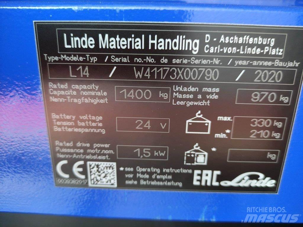 Linde L14i-1173 Meeloop stapelaar