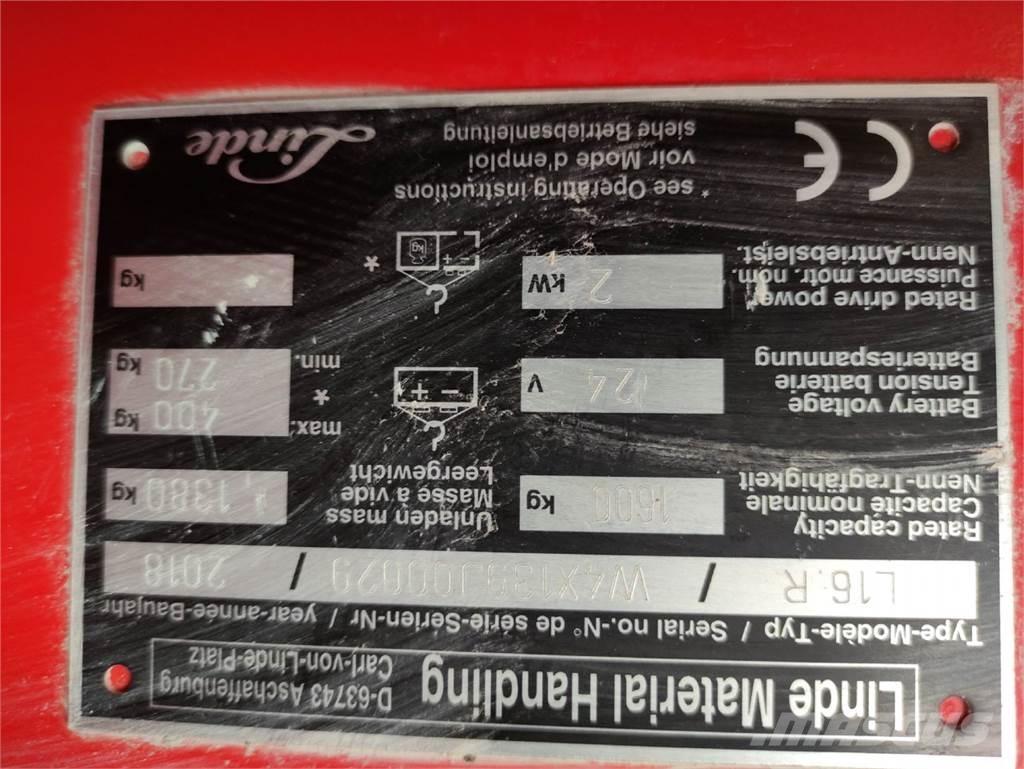 Linde L16 R Meeloop stapelaar