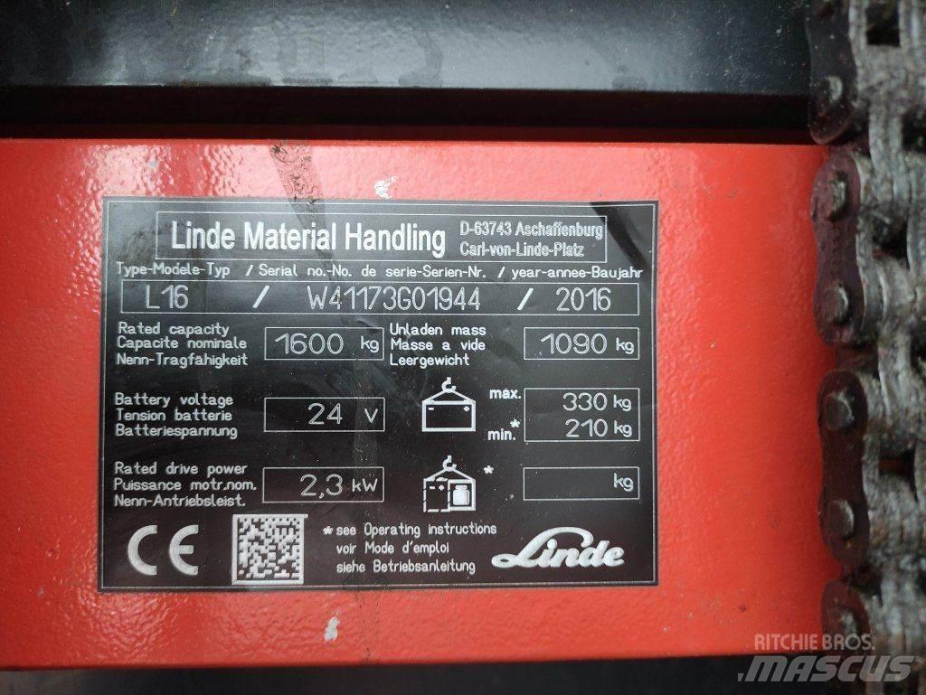 Linde L16i-1173 Meeloop stapelaar
