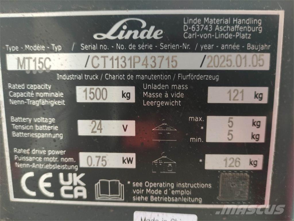 Linde MT15C Electro-pallettrucks