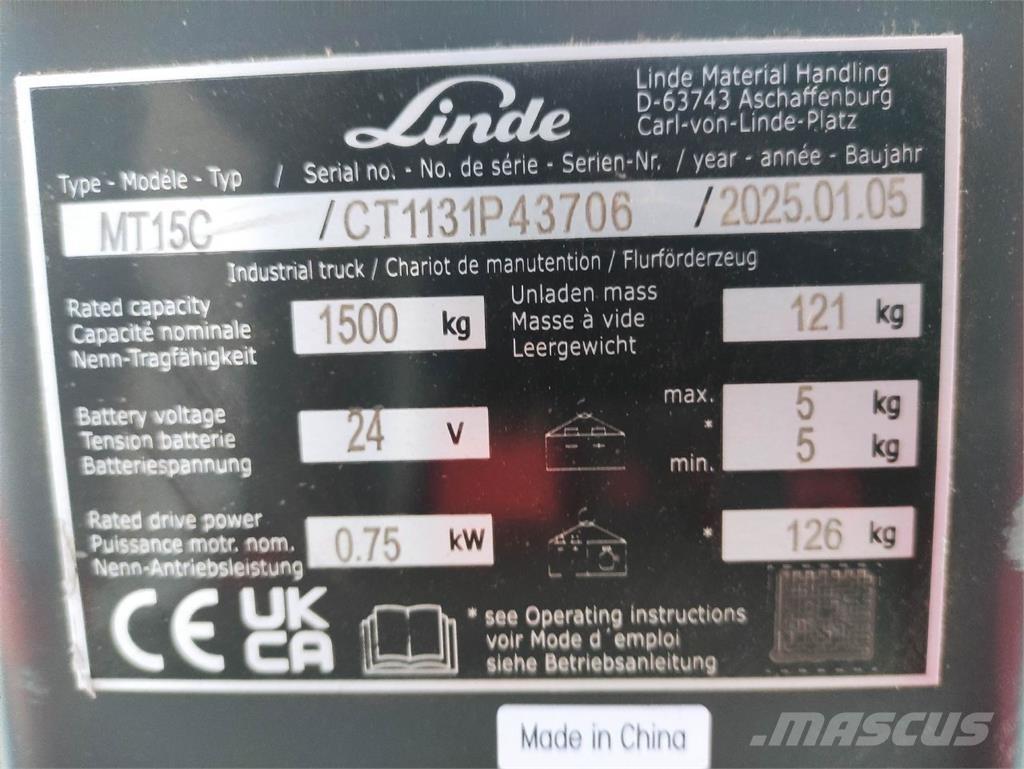 Linde MT15C Electro-pallettrucks
