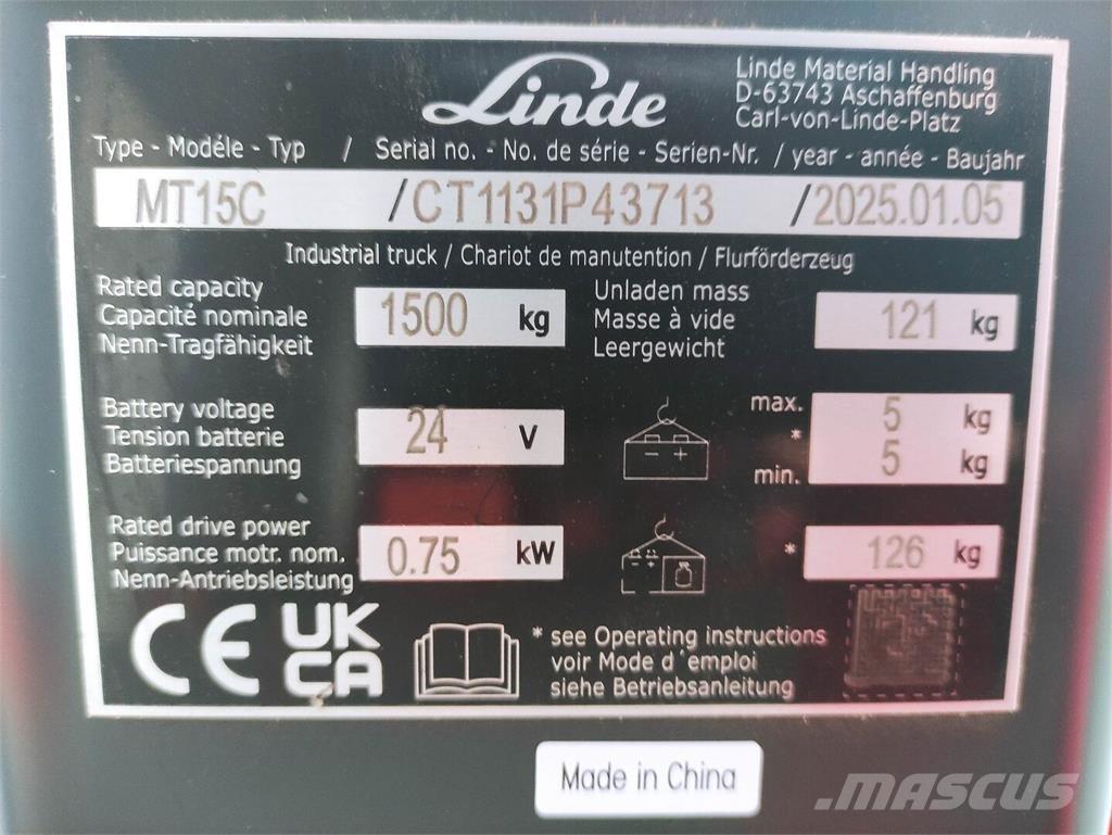 Linde MT15C Electro-pallettrucks