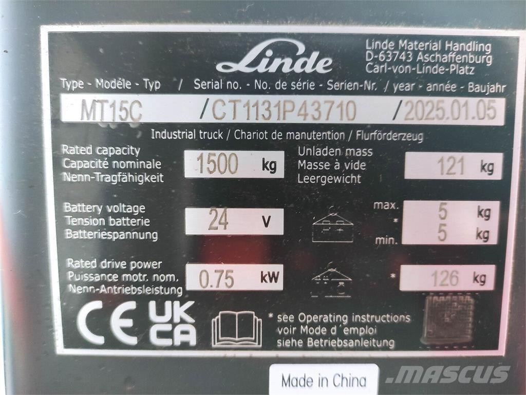 Linde MT15C Electro-pallettrucks