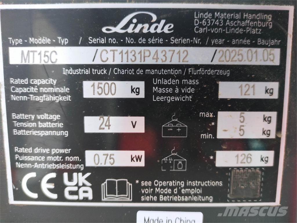 Linde MT15C Electro-pallettrucks