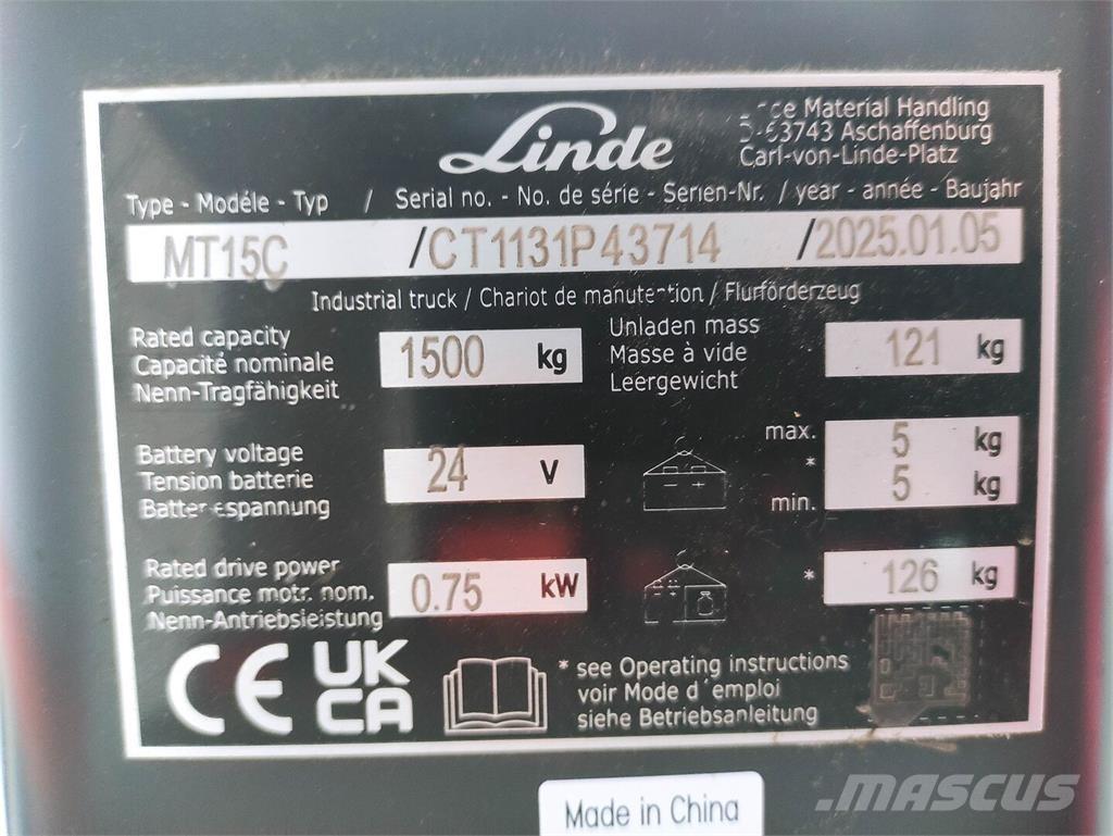 Linde MT15C Electro-pallettrucks