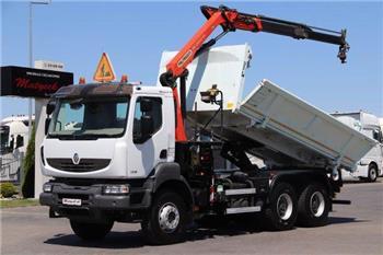 Renault KERAX 380/6X4/2 SIDED TIPPER+CRANE PALFINGER 12