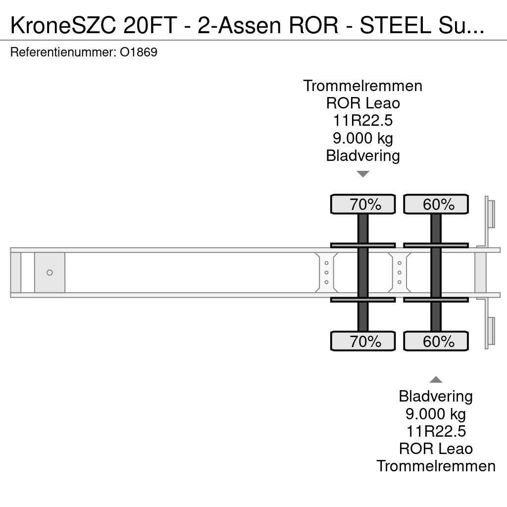Krone SZC 20FT - 2-Assen ROR - STEEL Suspension - DOUBLE Containerchassis