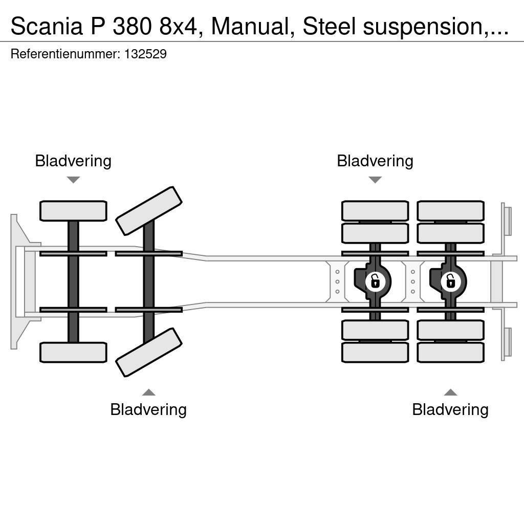 Scania P 380 8x4, Manual, Steel suspension, Liebherr, 9 M Betonmixers en pompen