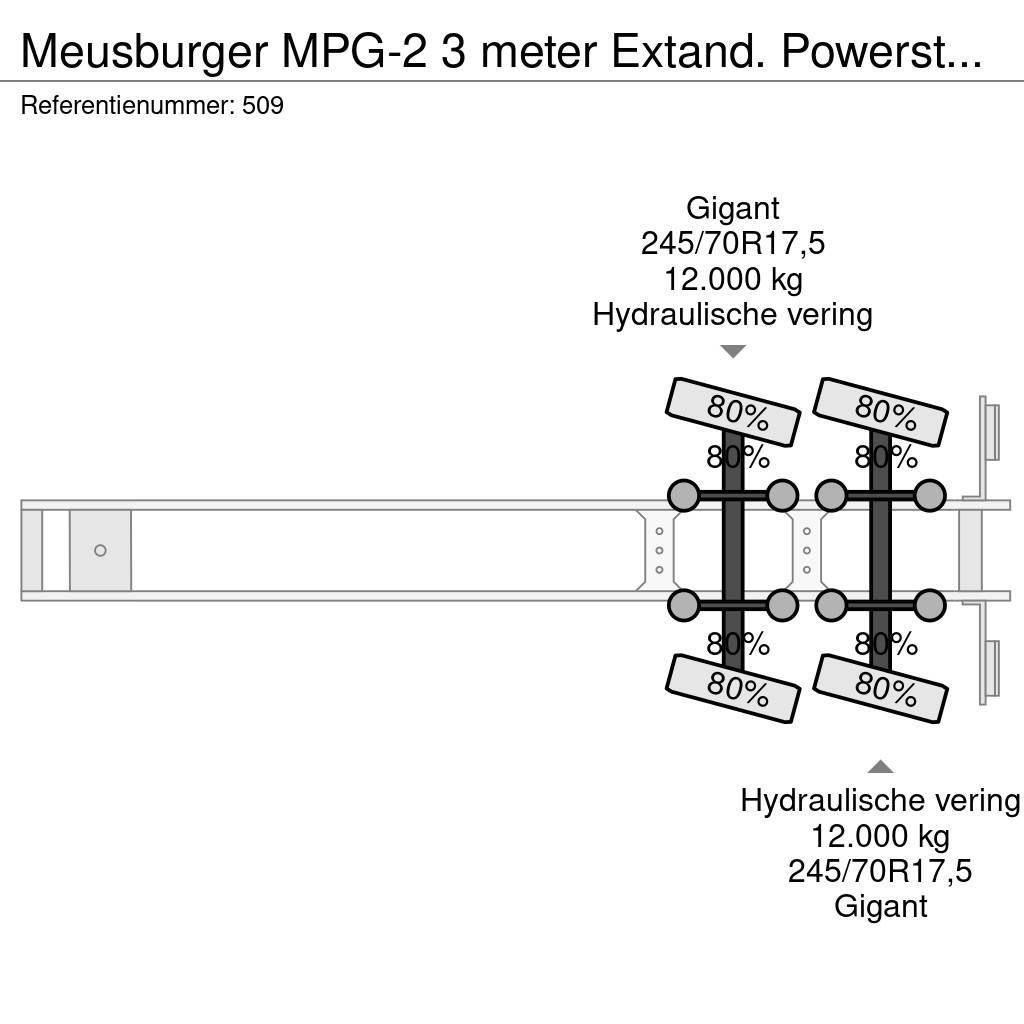 Meusburger MPG-2 3 meter Extand. Powersteering 12 Tons Axles! Diepladers