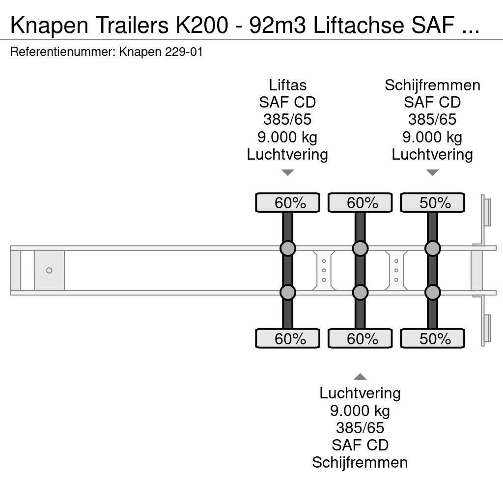 Knapen Trailers K200 - 92m3 Liftachse SAF Agrar APK/TUV 0 Walking floor semi-trailers