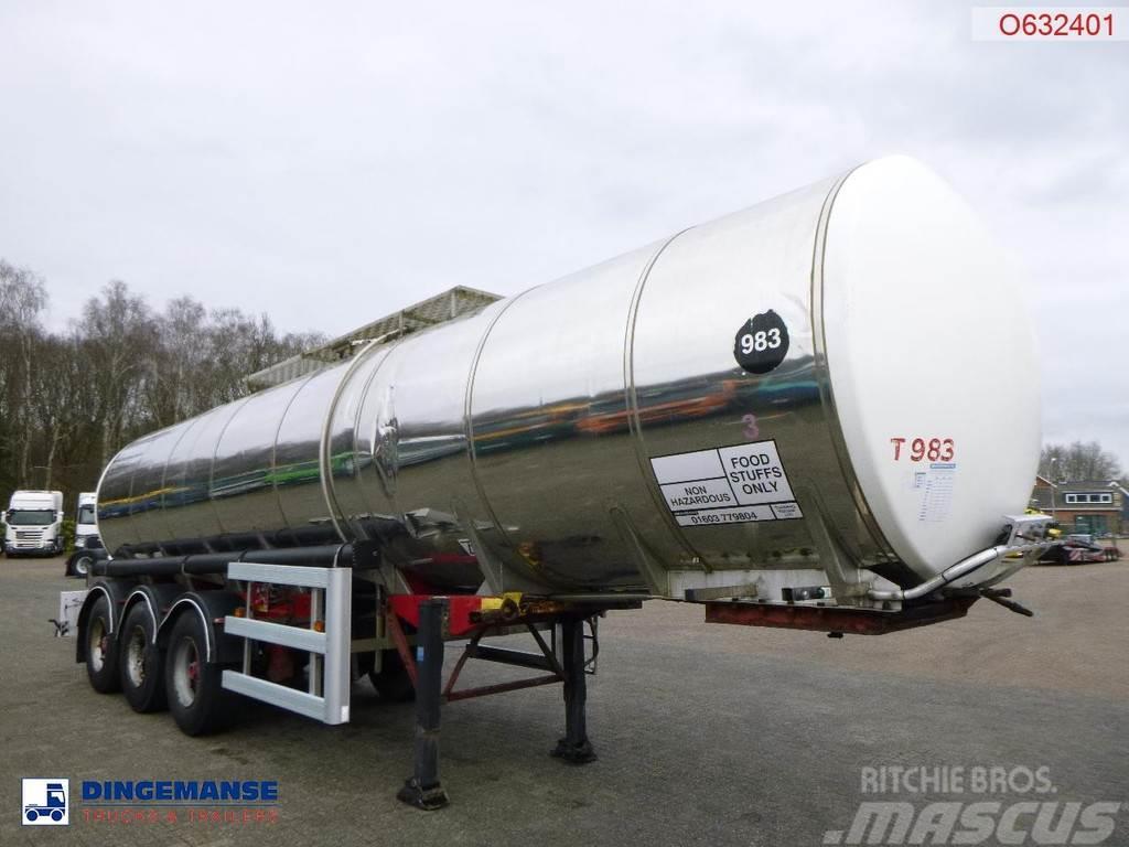  Crane Fruehauf Food tank inox 30 m3 / 1 comp Tankopleggers