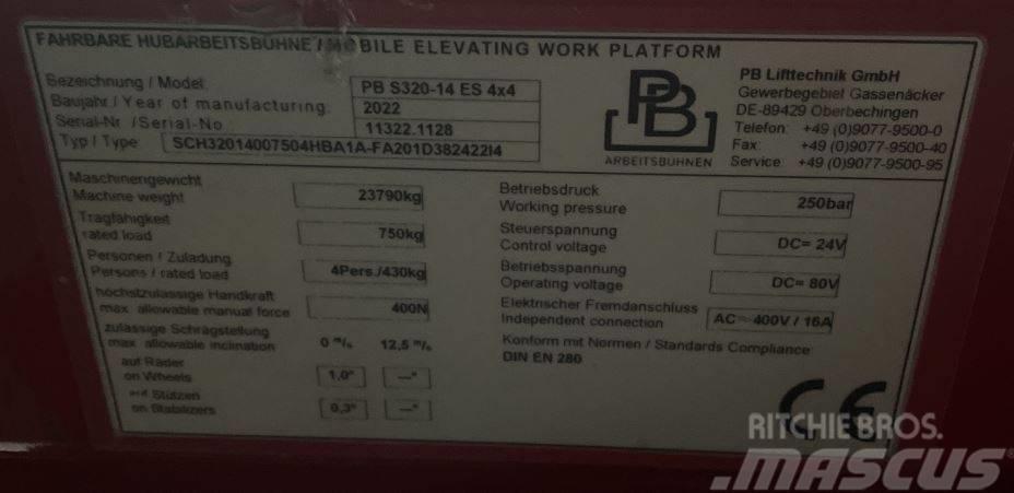 PB S320-14 4x4, high rack lift, 32m,like Holland Lift Schaarhoogwerkers
