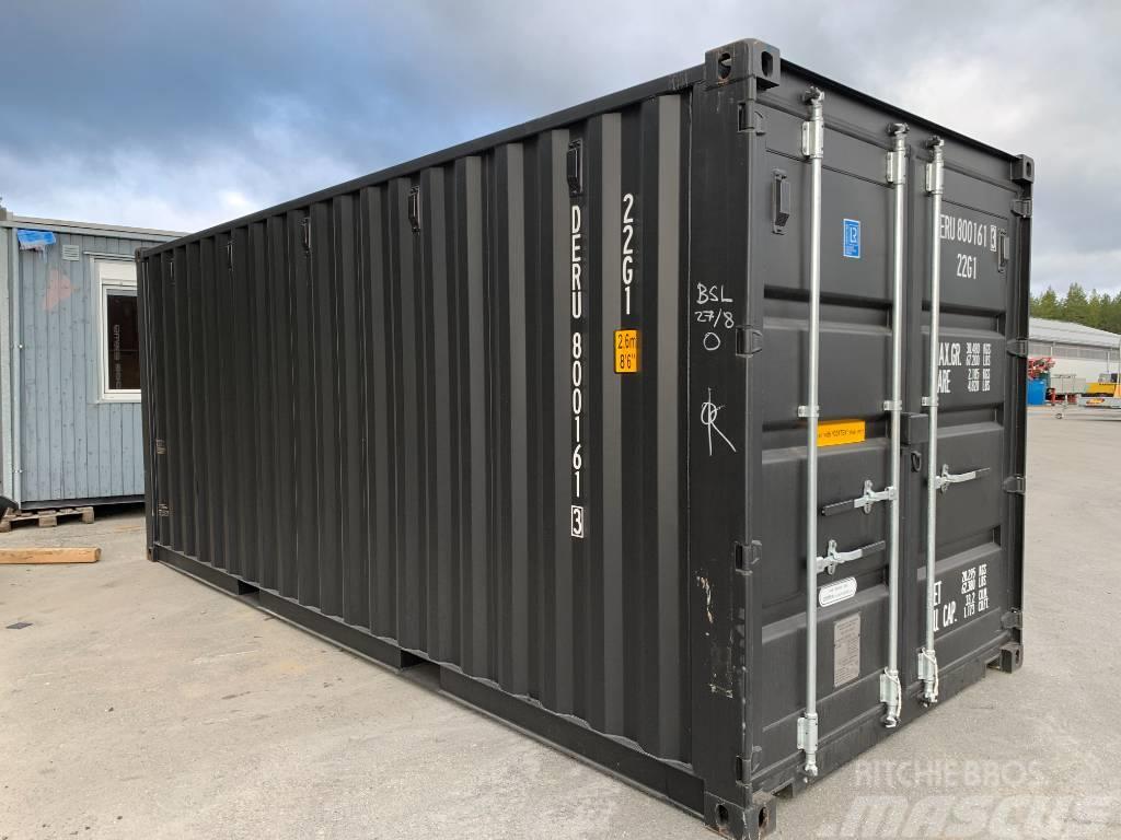  Sjöfartscontainer 20fot ny svart isolerad med el Speciale containers