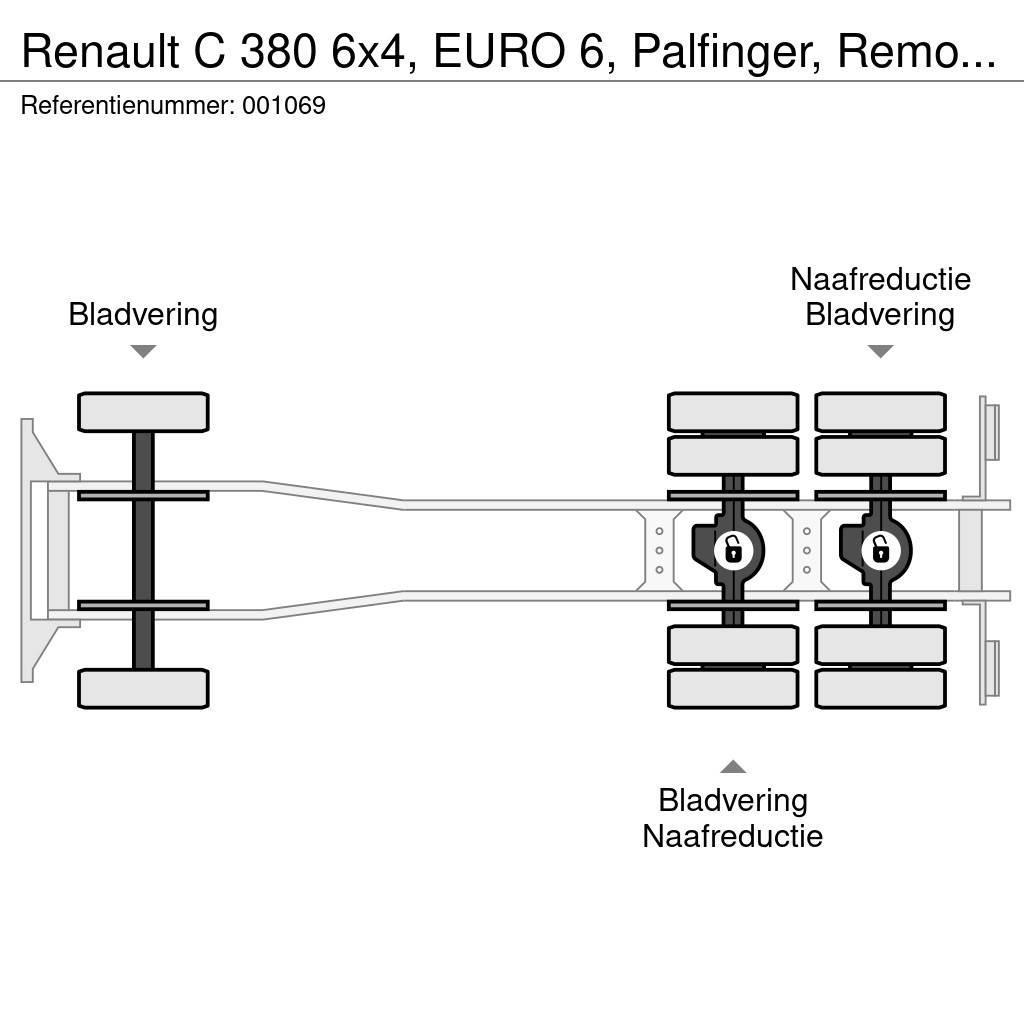 Renault C 380 6x4, EURO 6, Palfinger, Remote,Steel suspens Platte bakwagens