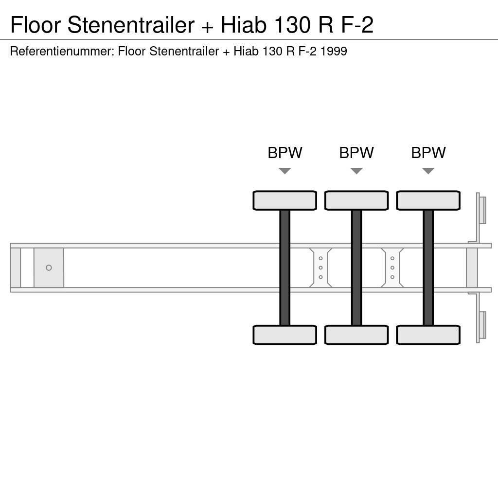 Floor Stenentrailer + Hiab 130 R F-2 Vlakke laadvloeren