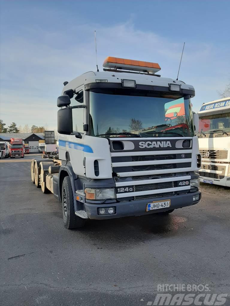 Scania P 124 Vrachtwagen met containersysteem