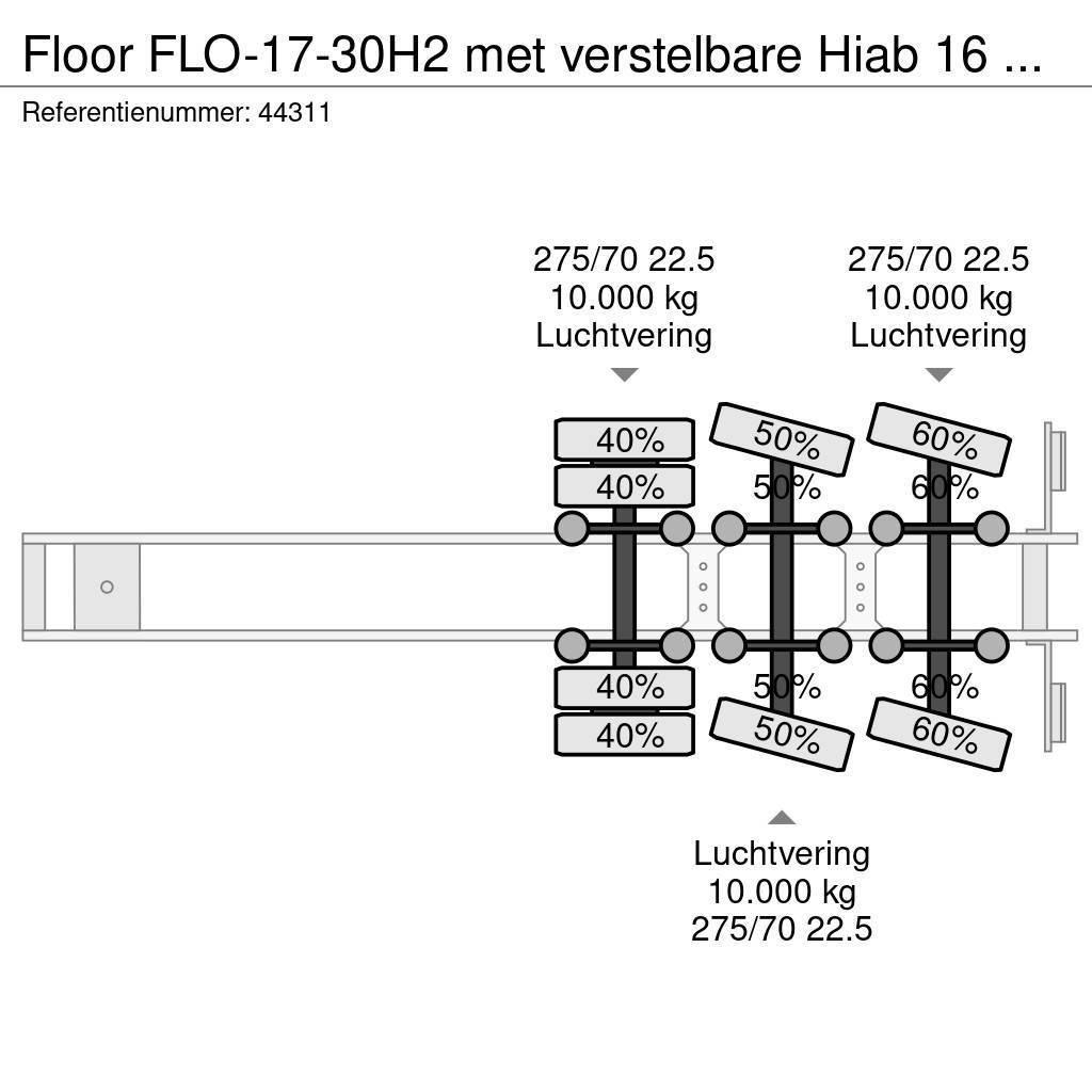 Floor FLO-17-30H2 met verstelbare Hiab 16 Tonmeter laadk Vlakke laadvloeren