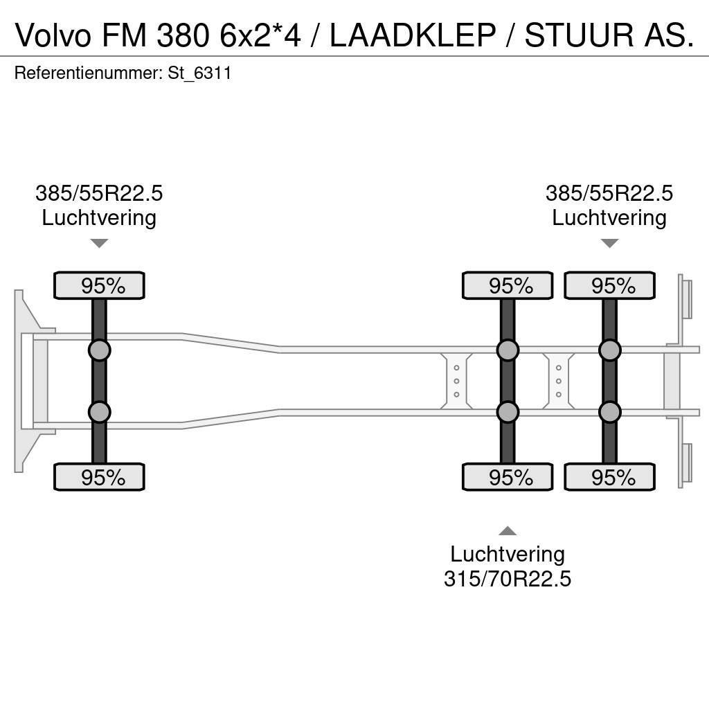 Volvo FM 380 6x2*4 / LAADKLEP / STUUR AS. Bakwagens met gesloten opbouw