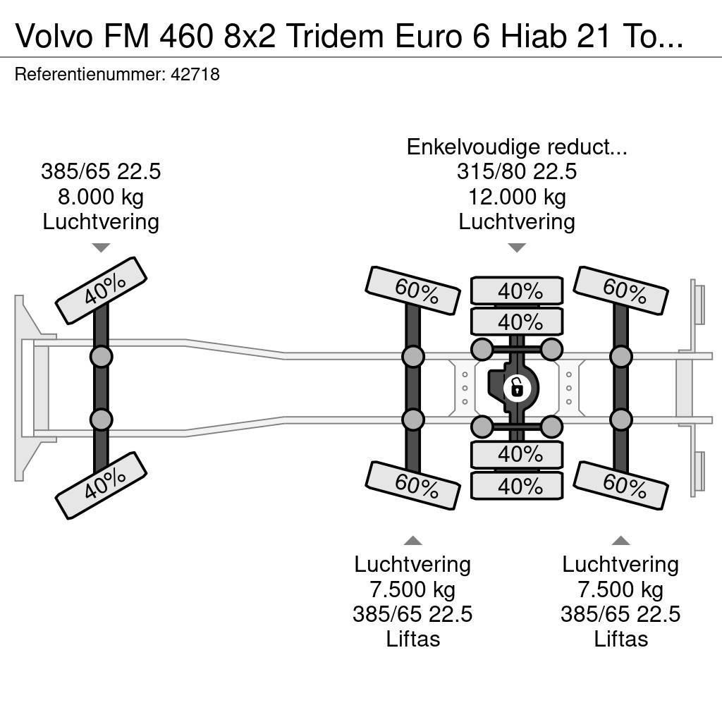 Volvo FM 460 8x2 Tridem Euro 6 Hiab 21 Tonmeter laadkraa Vrachtwagen met containersysteem