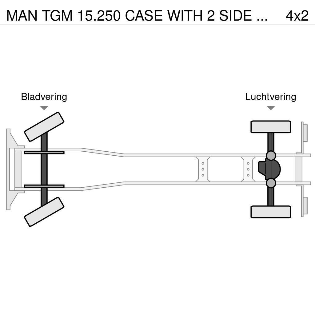 MAN TGM 15.250 CASE WITH 2 SIDE DOORS - EURO 5 Bakwagens met gesloten opbouw