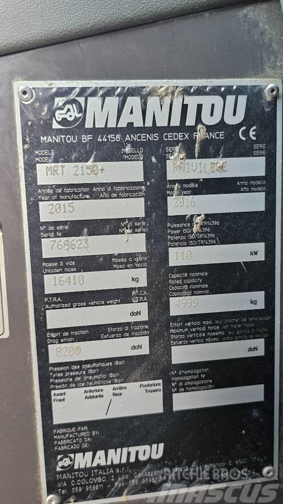 Manitou MRT 2150 Plus Privilege Verreikers