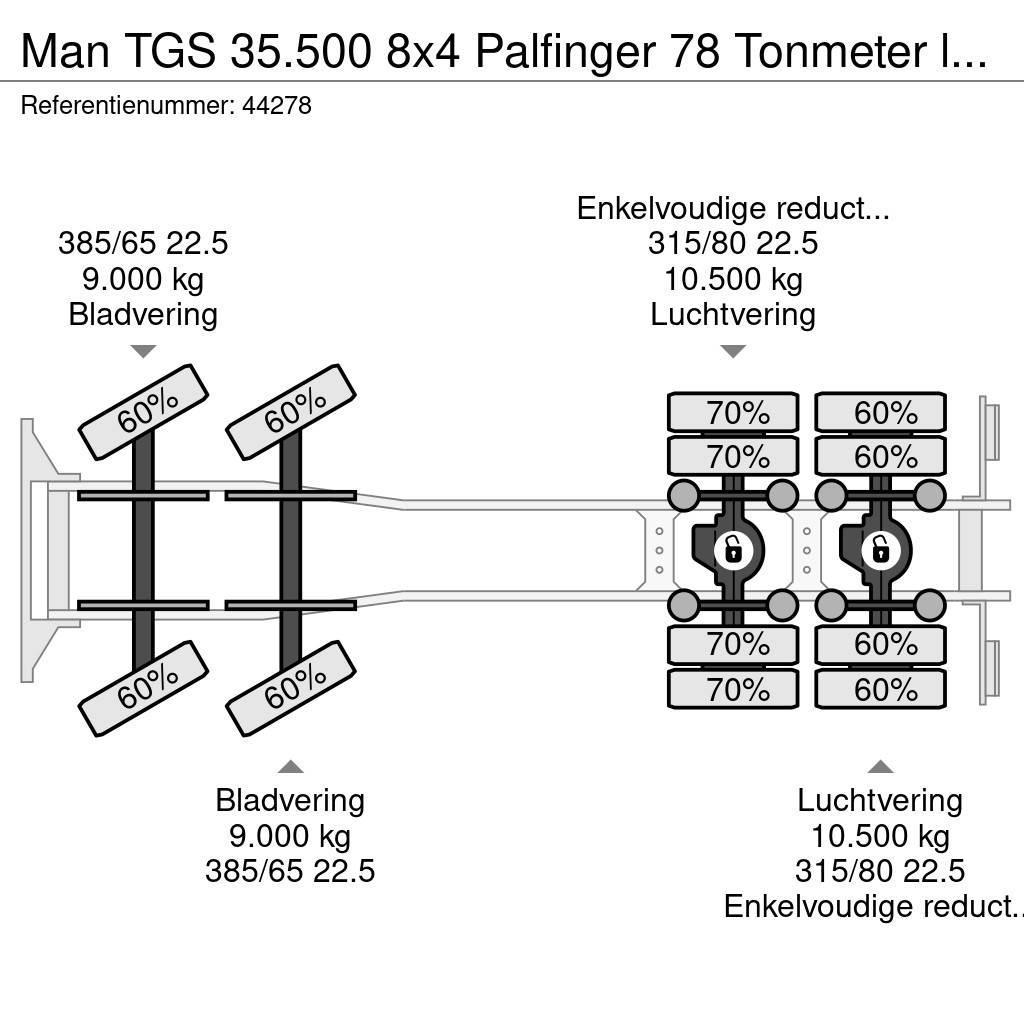 MAN TGS 35.500 8x4 Palfinger 78 Tonmeter laadkraan Kranen voor alle terreinen