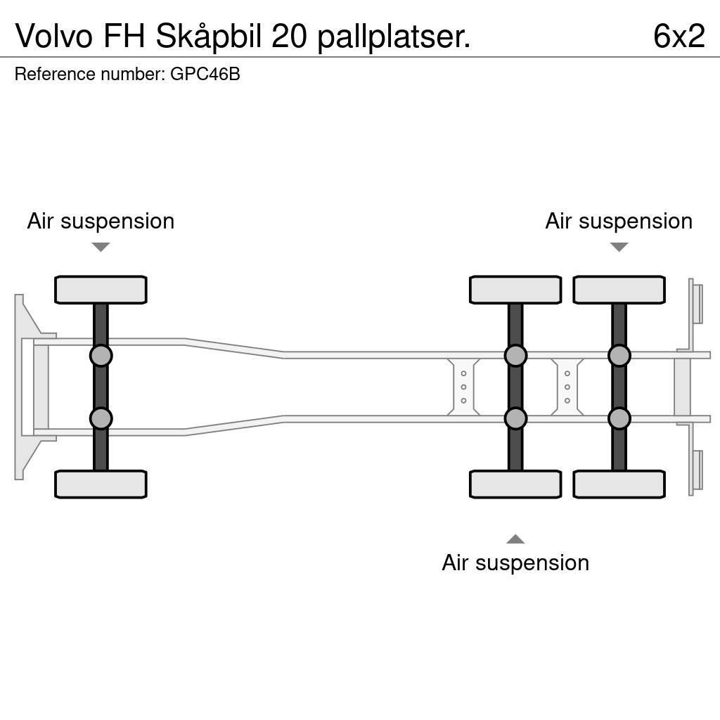 Volvo FH Skåpbil 20 pallplatser. Bakwagens met gesloten opbouw