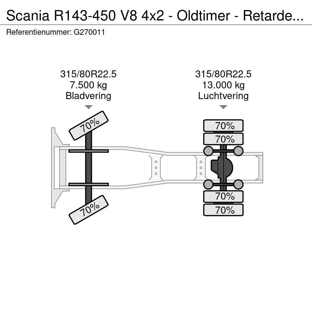 Scania R143-450 V8 4x2 - Oldtimer - Retarder - PTO/Hydrau Trekkers