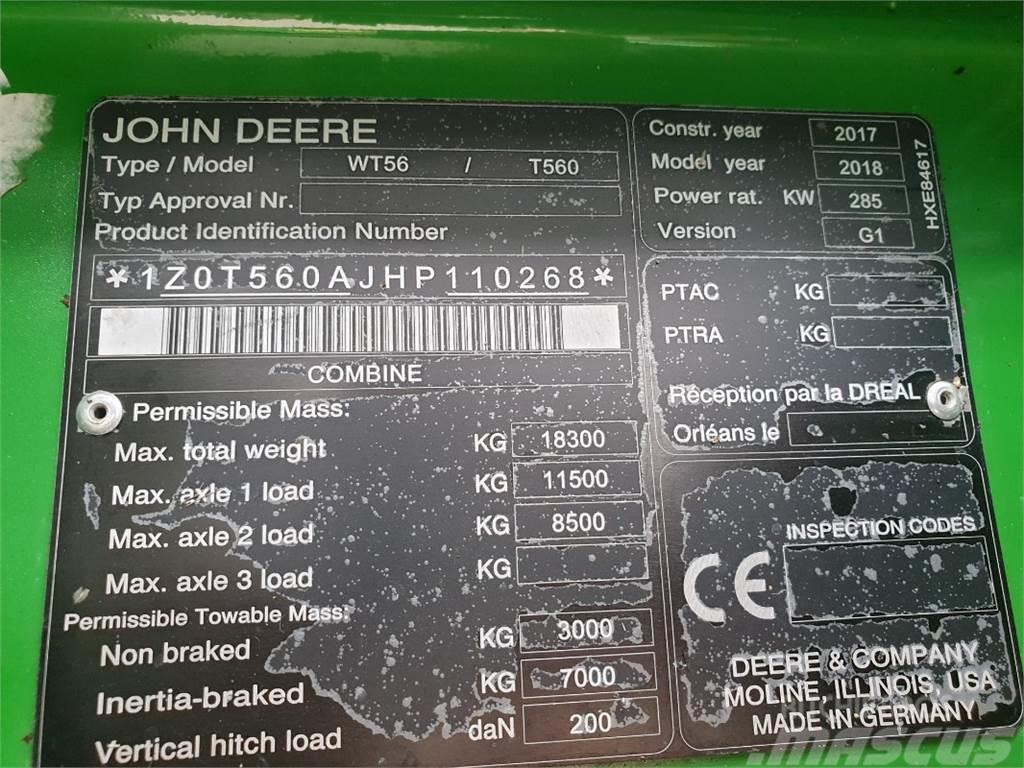 John Deere T560 Maaidorsmachines