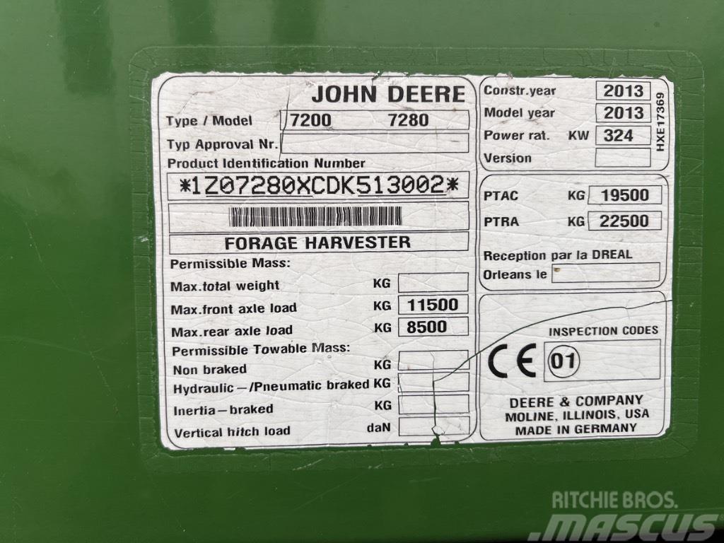 John Deere 7280 + 630B graspickup Zelfrijdende veldhakselaars