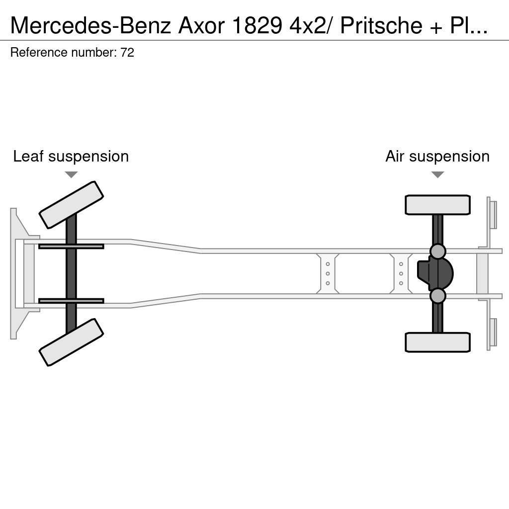 Mercedes-Benz Axor 1829 4x2/ Pritsche + Plane/Euro 4 Curtainsider trucks