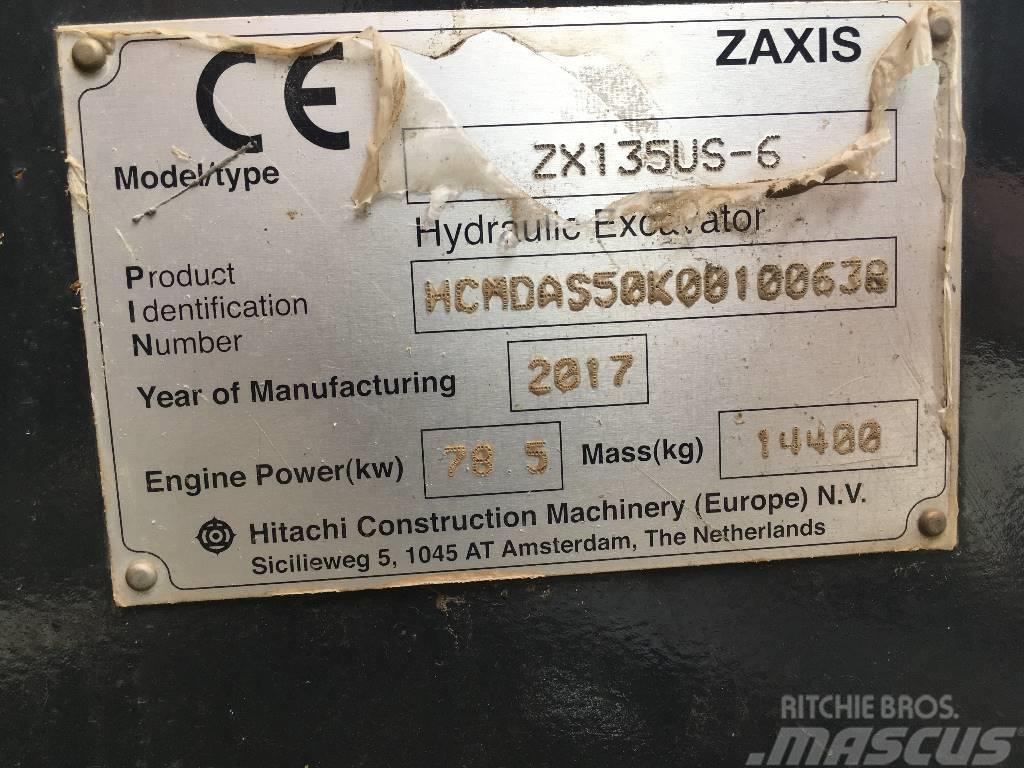Hitachi ZX135US-6-BL Rupsgraafmachines