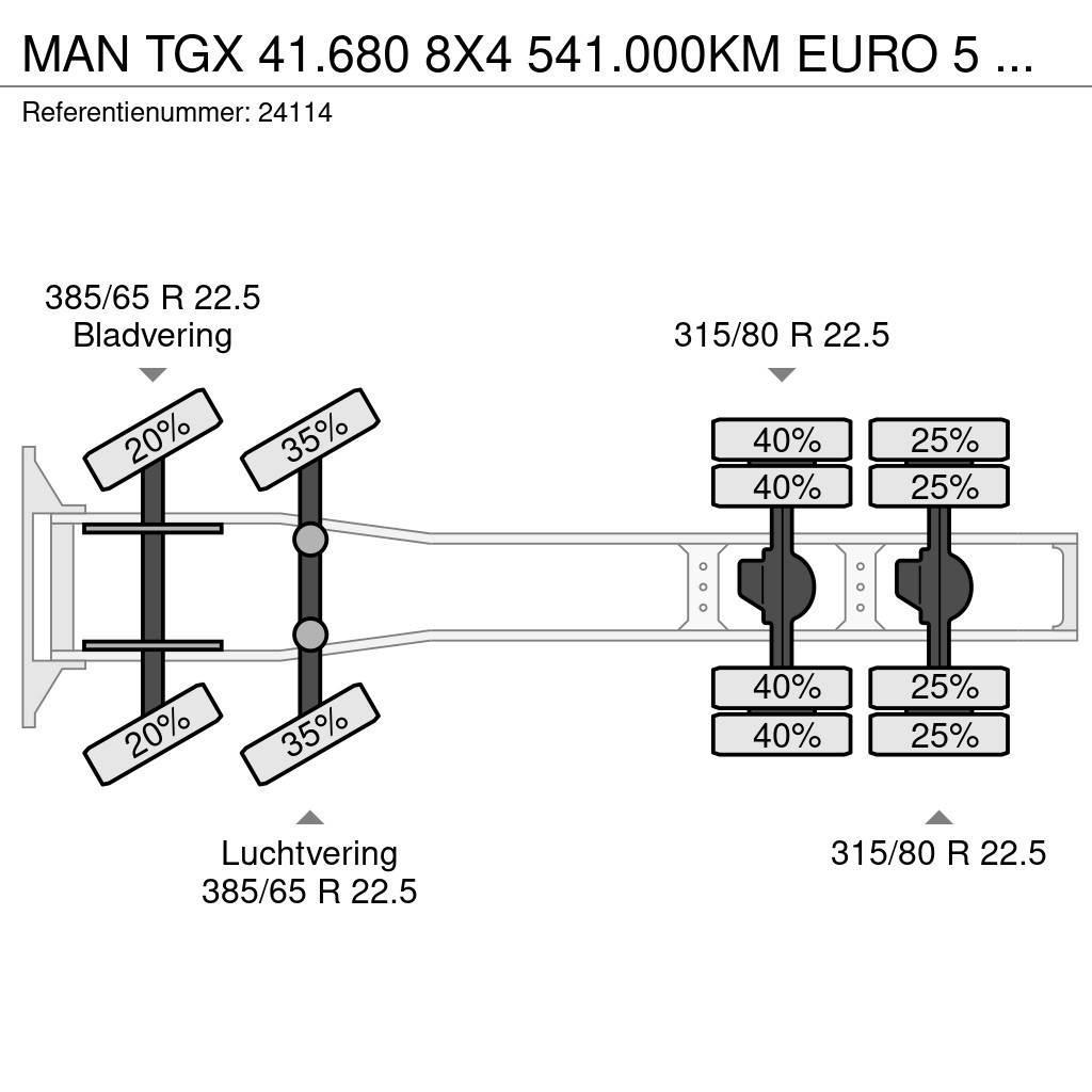 MAN TGX 41.680 8X4 541.000KM EURO 5 PUSH AND PULL 250 Trekkers