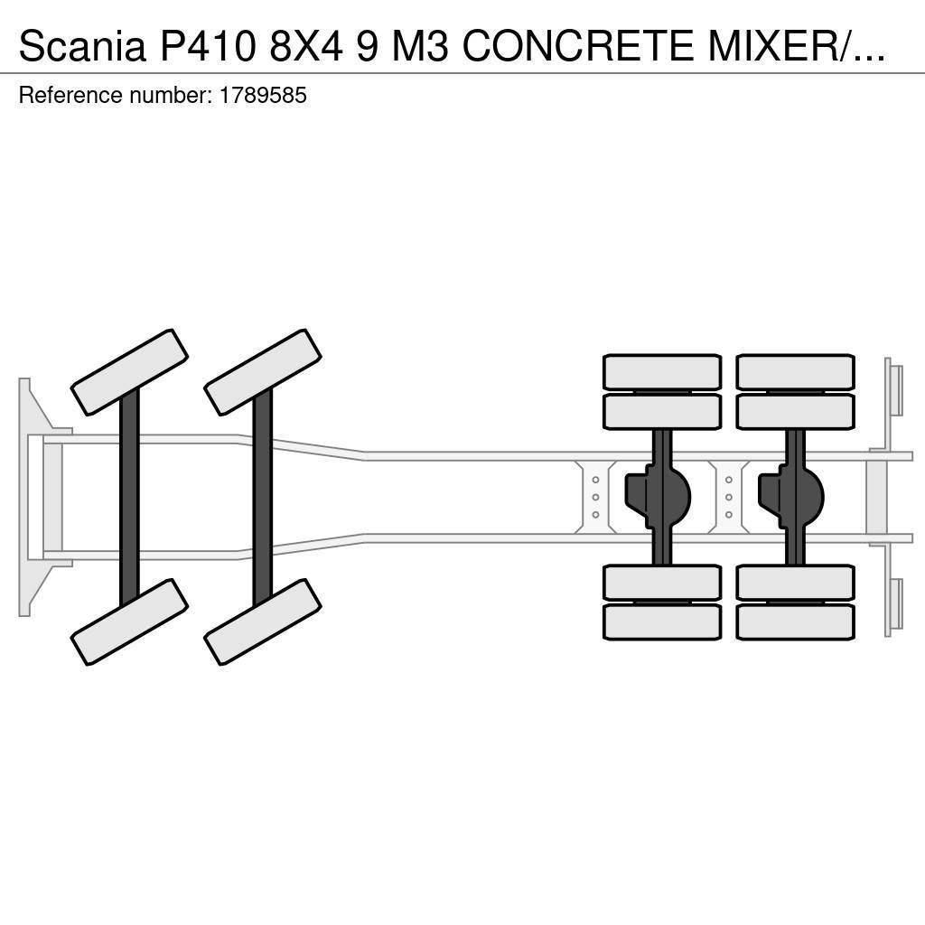 Scania P410 8X4 9 M3 CONCRETE MIXER/MISCHER/MIXER Betonmixers en pompen