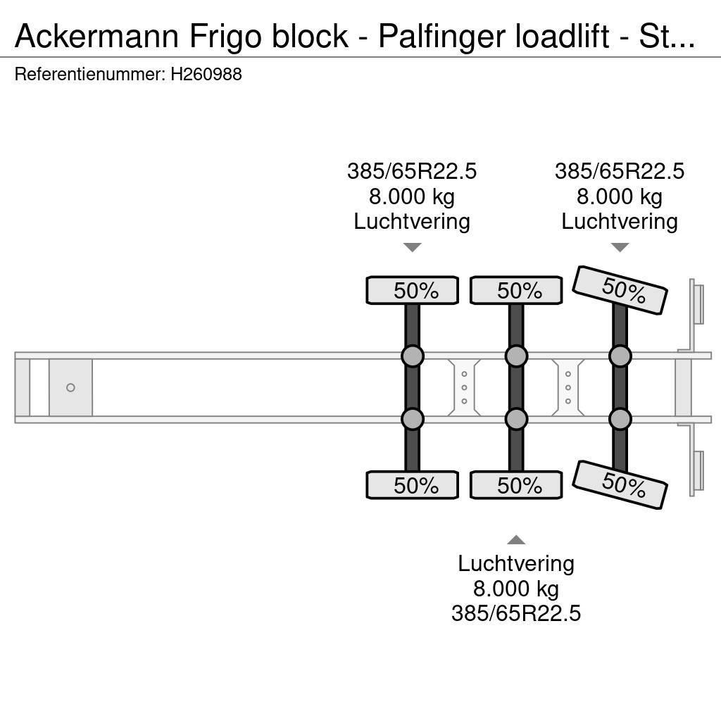 Ackermann Frigo block - Palfinger loadlift - Steering axle - Koel-vries opleggers