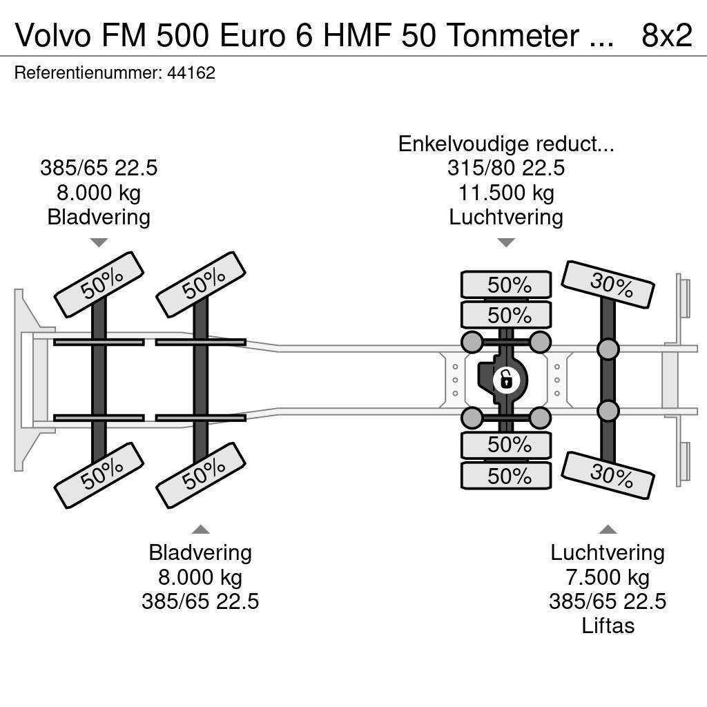 Volvo FM 500 Euro 6 HMF 50 Tonmeter laadkraan + Fly-Jib Kranen voor alle terreinen