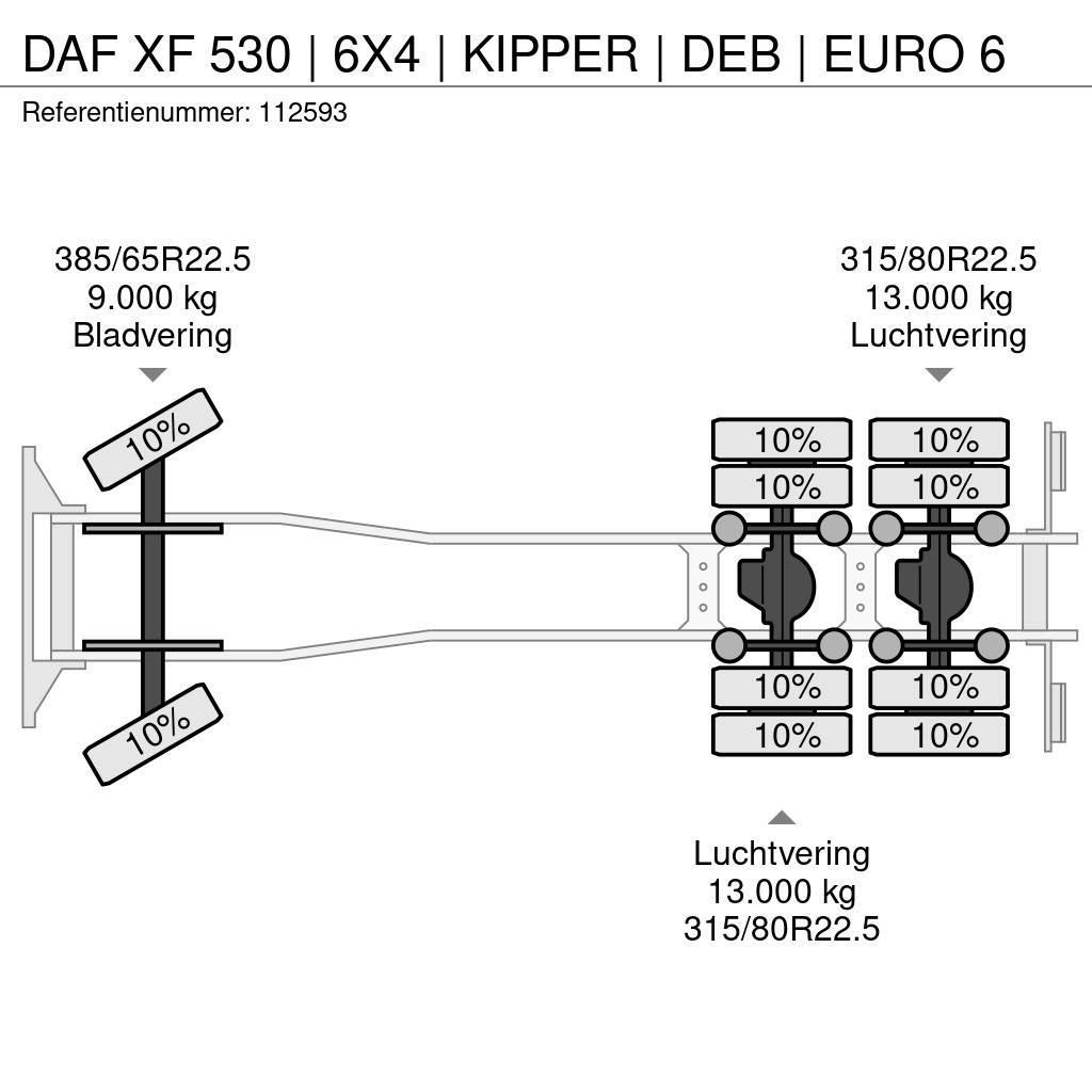 DAF XF 530 | 6X4 | KIPPER | DEB | EURO 6 Kipper