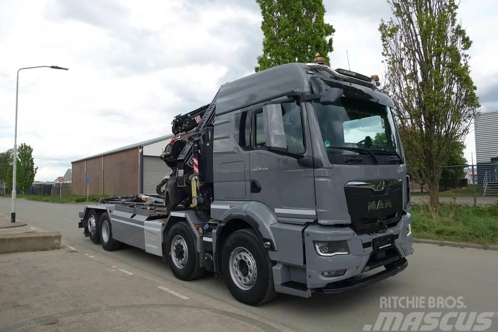 MAN TGS 35.510 8X4 H-6 / FASSI F545 RA.2.27 + FLY JIB Vrachtwagen met containersysteem